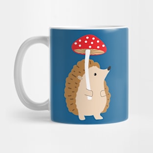 Hedgehog holding a mushroom Mug